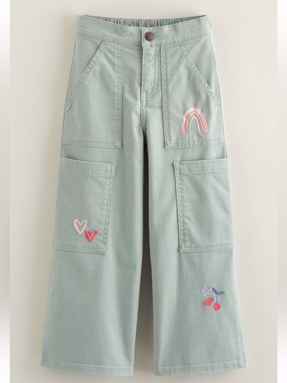 Tucker + Tate Kids' Embroidered Cargo Pants - Sage Green - Size 5T